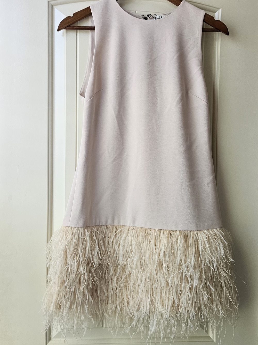 Coley Feather-Trim Crepe Mini*** OPEN TO OFFERS